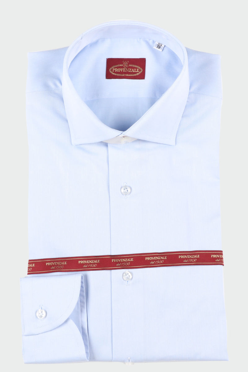 CAMICIA DI COTONE  TWILL CELESTE CHIARO