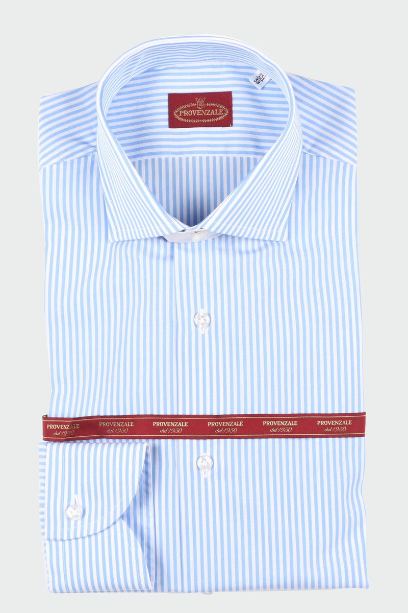 CAMICIA BASTONCINO 06 DI COTONE  CELESTE CHIARO