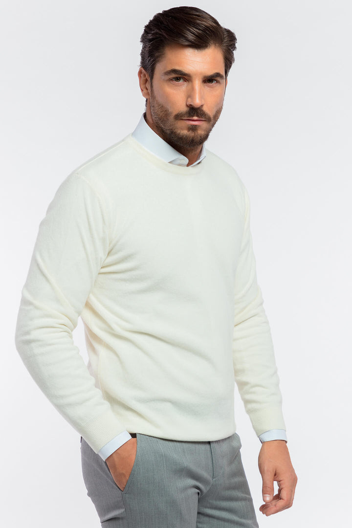 MAGLIA PARICOLLO MCASHMERE PANNA