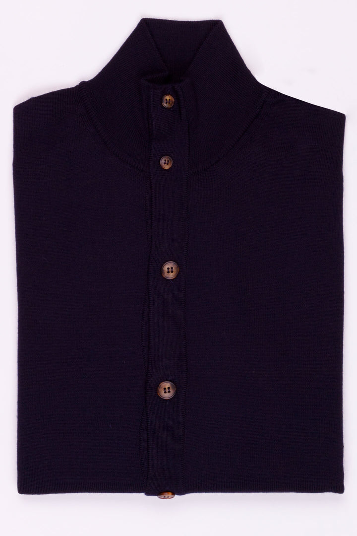 CARDIGAN MERINOS BLU