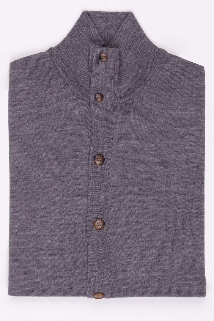 CARDIGAN MERINOS GRIGIO