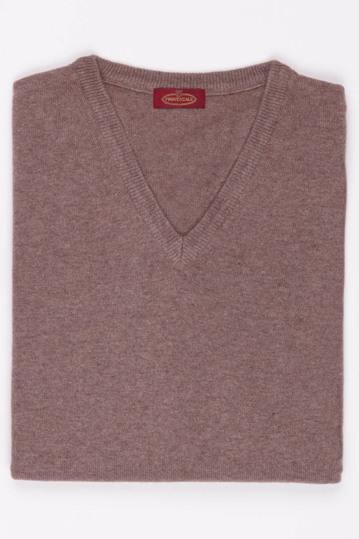 SCOLLO AV MISTO CASHMERE FANGO