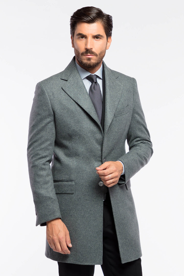 CAPPOTTO MISTO CASHMERE GRIGIO