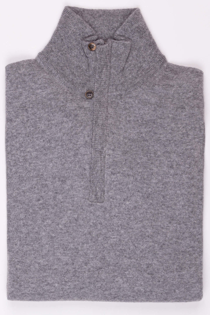 MEZZA ZIP MISTO CASHMERE GRIGIO