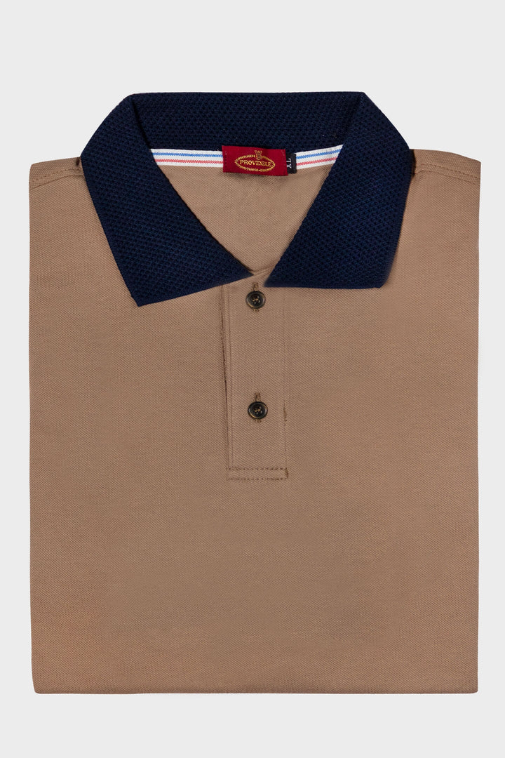 POLO CON COLLO IN MAGLINA NOCCIOLA