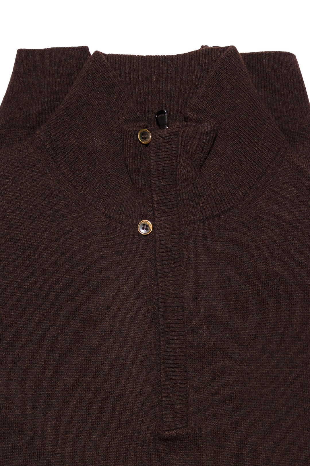 MEZZA ZIP MISTO CASHMERE MORO