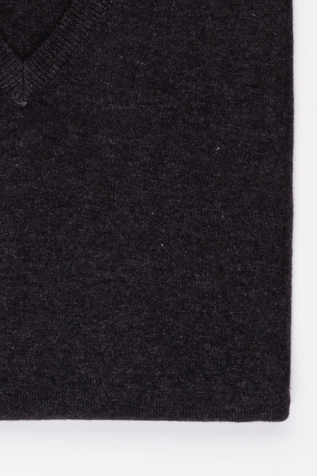 SCOLLO A V MISTO CASHMERE ANTRACITE