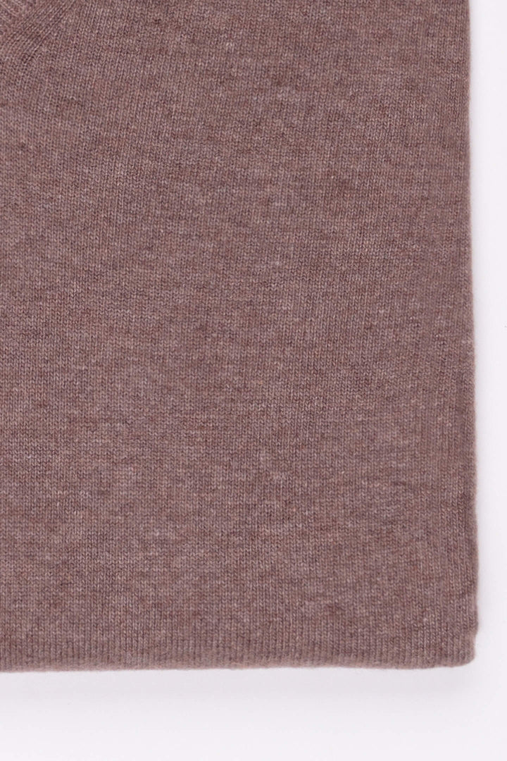 SCOLLO AV MISTO CASHMERE FANGO