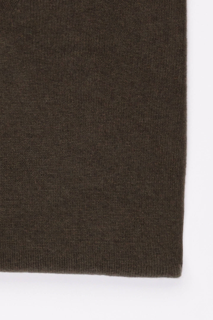 SCOLLO AV MISTO CASHMERE VERDE MILITARE
