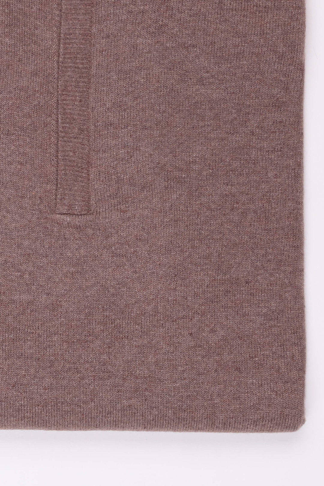 MEZZA ZIP MISTO CASHMERE FANGO