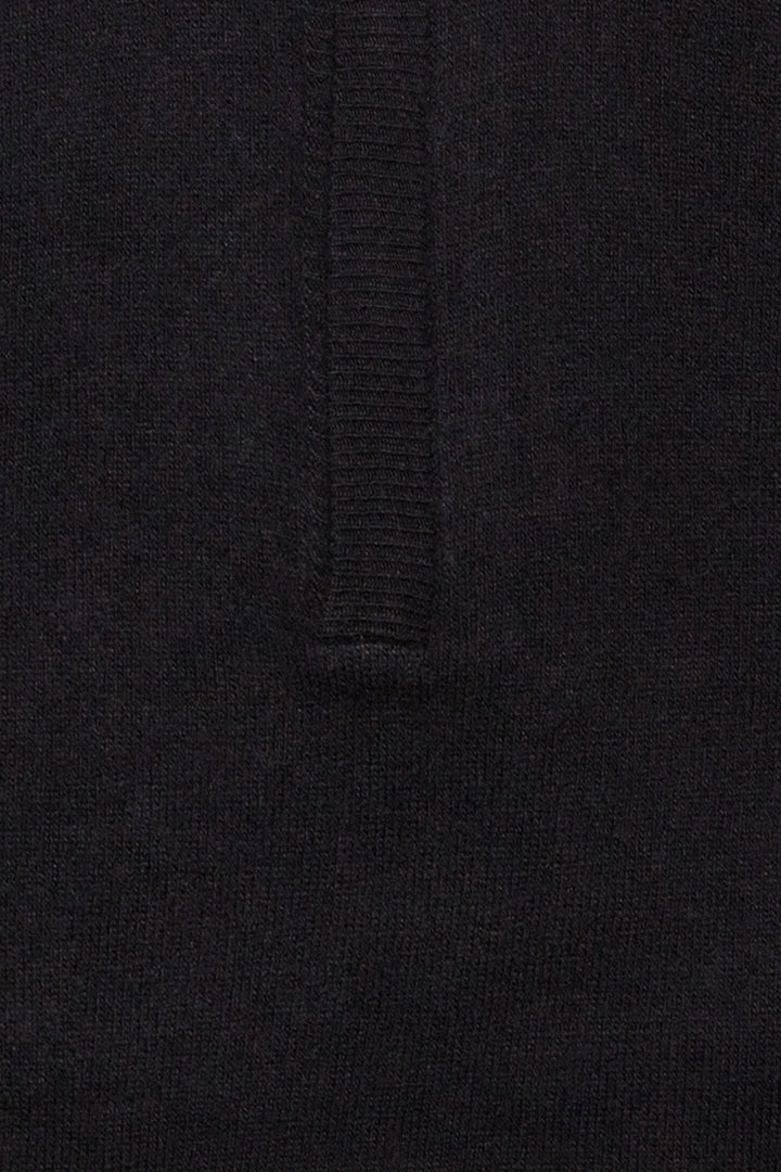 MEZZA ZIP MISTO CASHMERE NERO