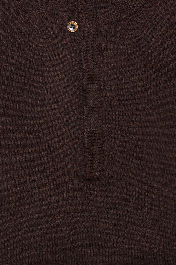 MEZZA ZIP MISTO CASHMERE MORO