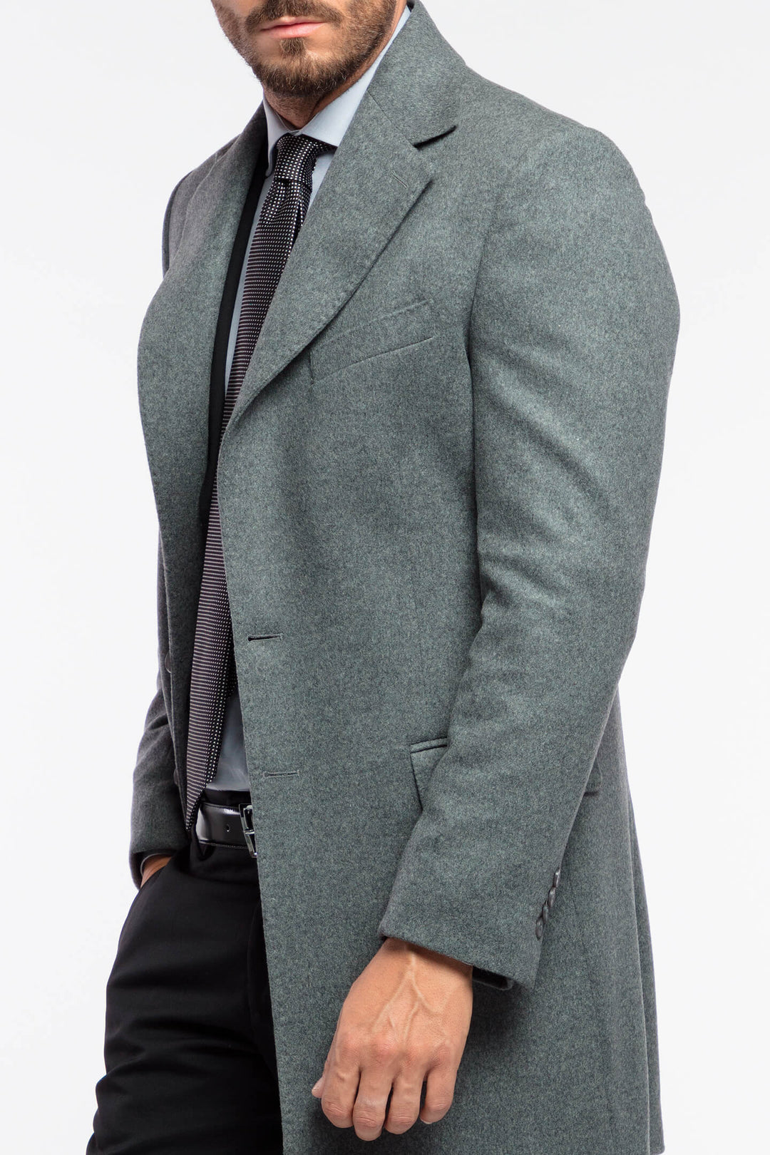 CAPPOTTO MISTO CASHMERE GRIGIO